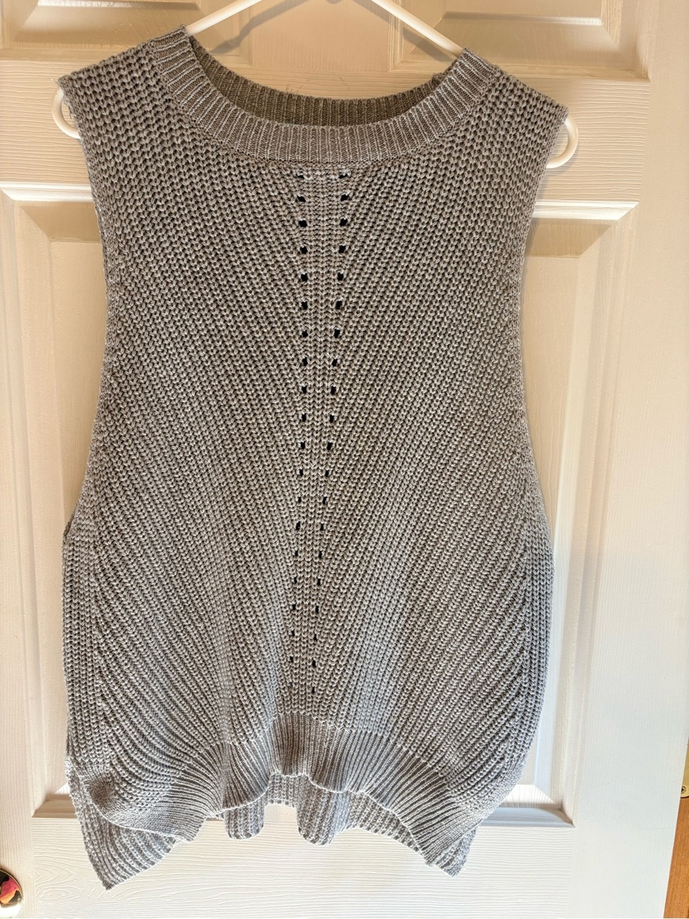 She + Sky / Gray / Chunky Knit / Sweater Vest /Lagenlook Oversized.